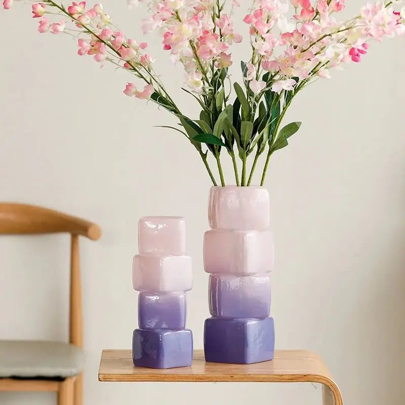Aurora Gradient Square Vase