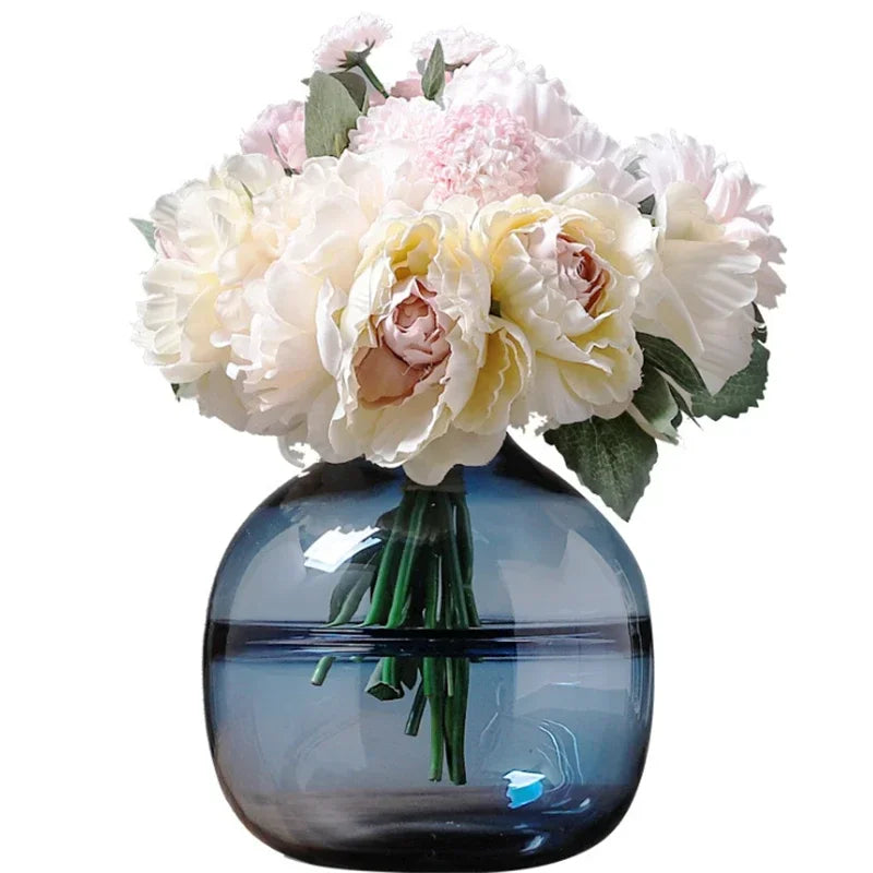 Minimalist Blue Black Glass Vase