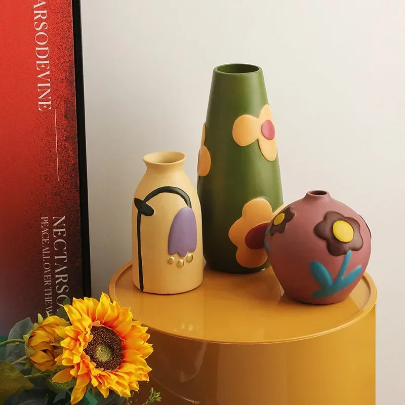 Blooms Art Ceramics: Hand-Painted Vase