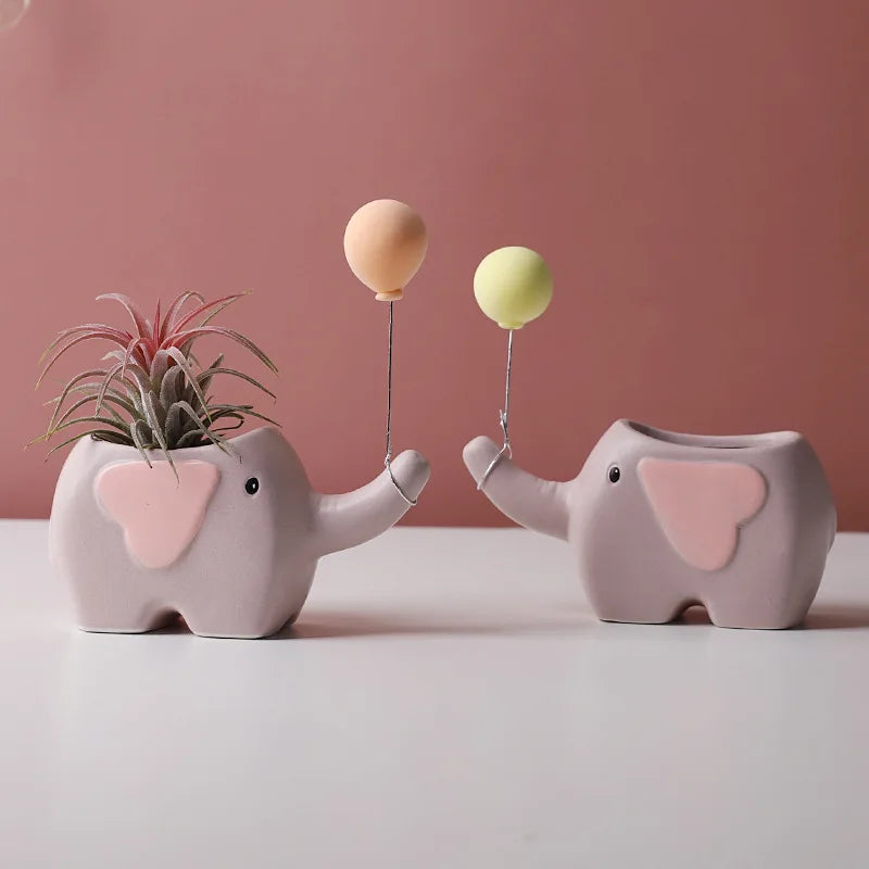 Cute Ceramic Elephant Succulent Pots