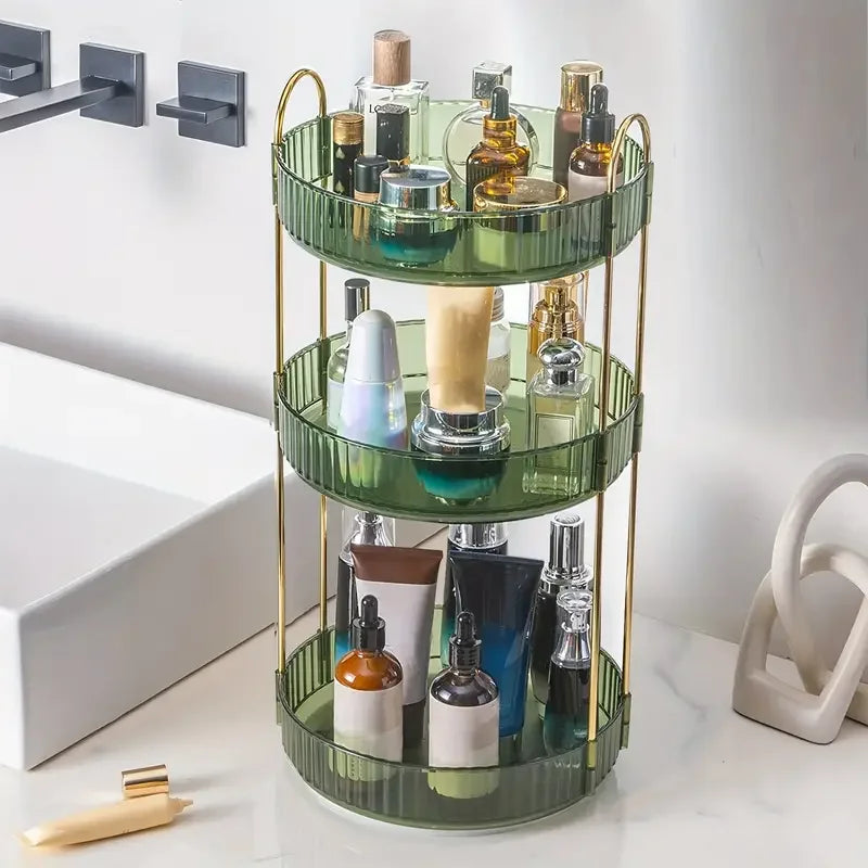 360° Carousel Cosmo Keeper: Adjustable Makeup Organizer