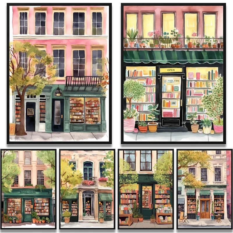 Vintage Bookstore Tales Canvas