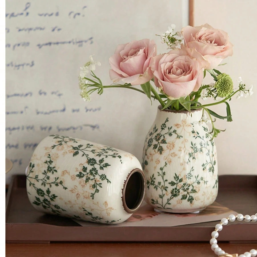 Sage Bloom Ceramic Vase