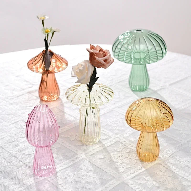 Enchanted Glass Toadstool Vases