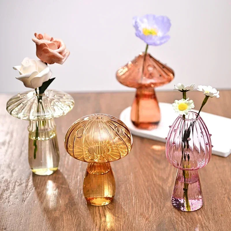 Enchanted Glass Toadstool Vases