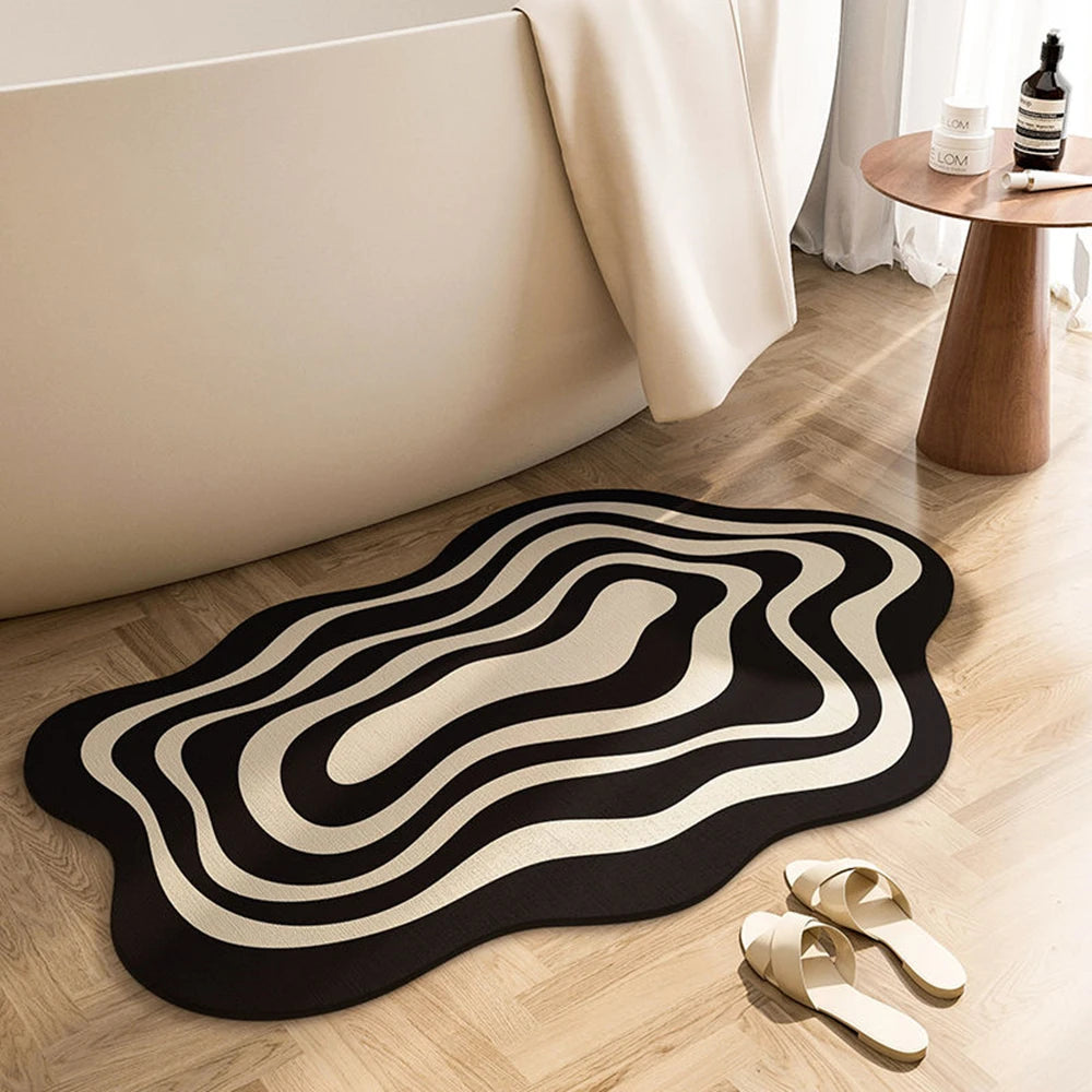 Chic Monochrome Absorbent Bath Mat