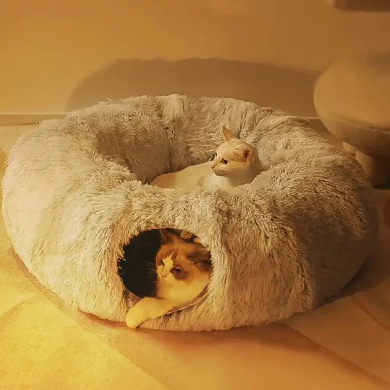 Fluffy Haven Multifunctional Cat Tunnel Bed