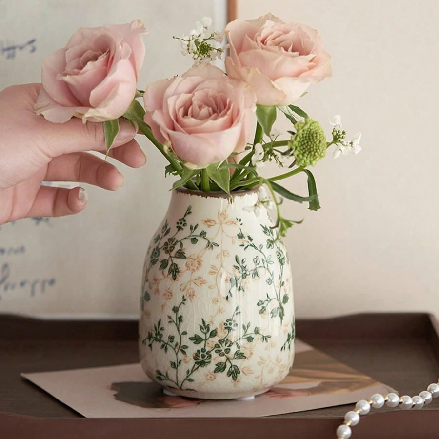Sage Bloom Ceramic Vase