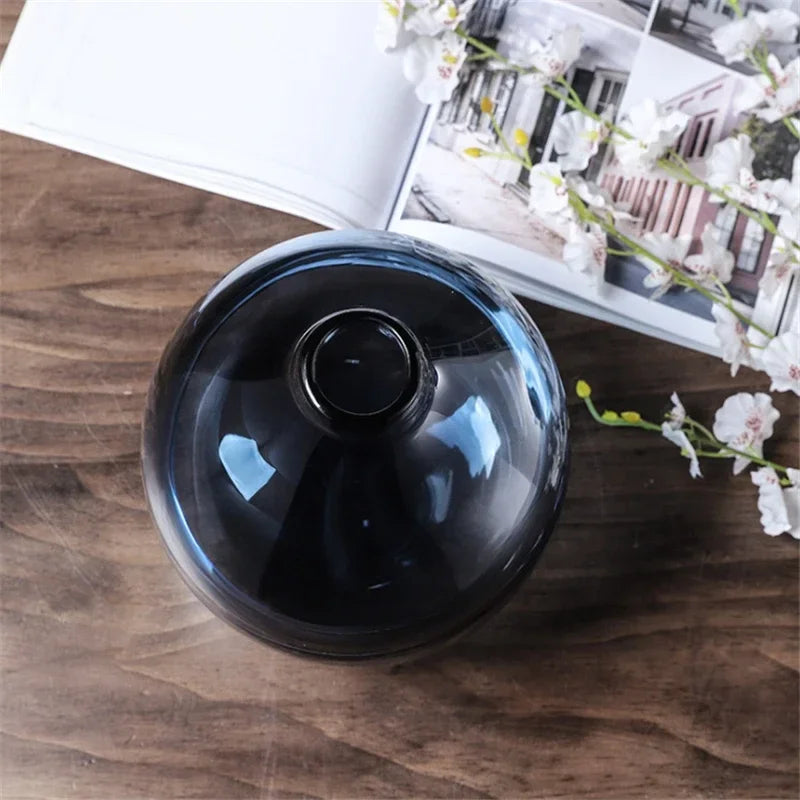Minimalist Blue Black Glass Vase