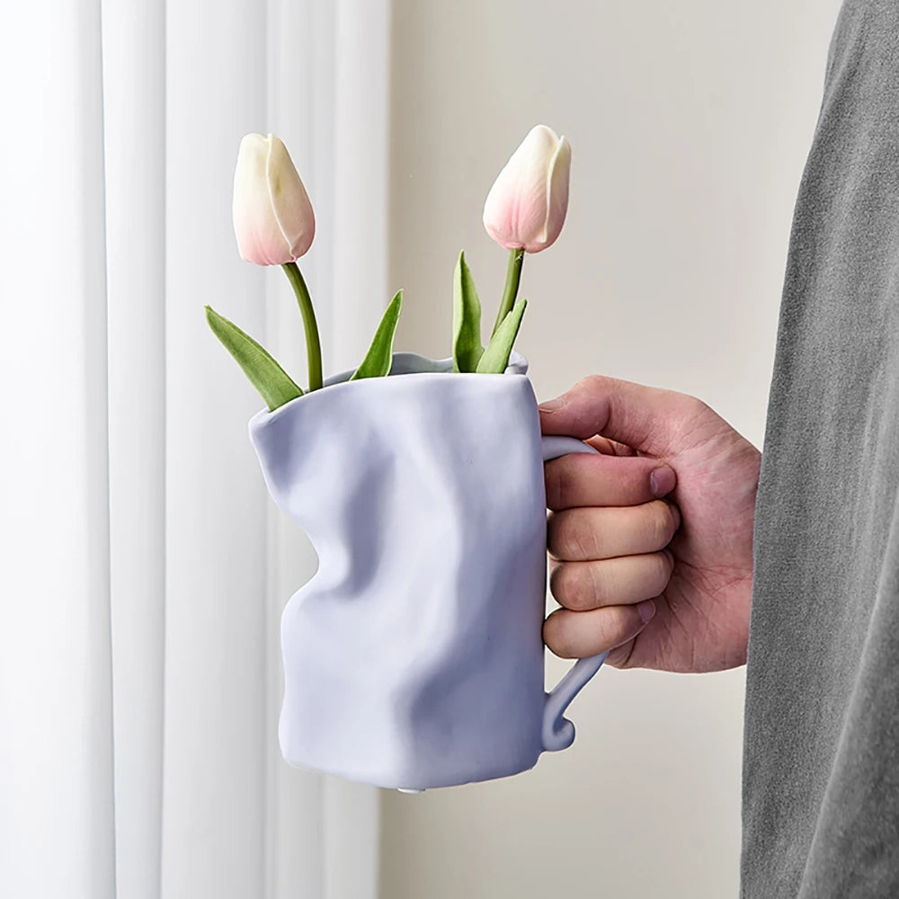 Artisan Elegance: Irregular Jug-Style Vase