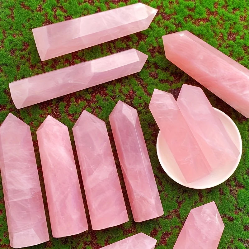 Rose Quartz Natural Crystal Tower