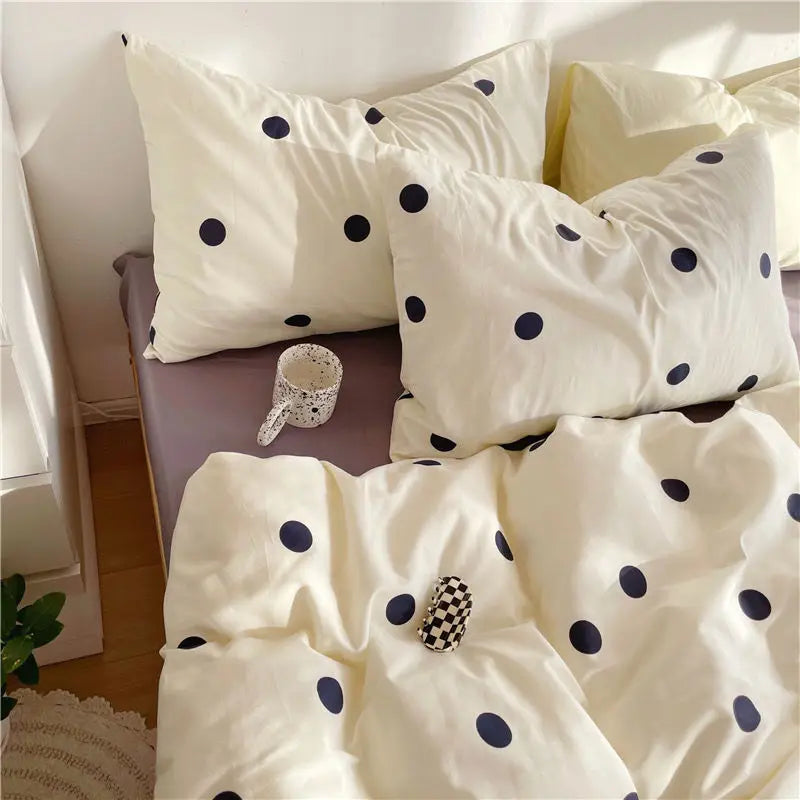 Midnight Dots: Black Dotty Bedding Set