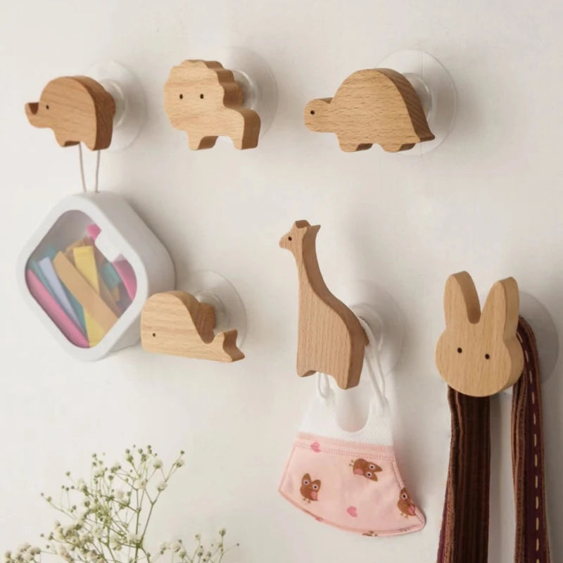 Cute Animal Wooden Wall Hooks