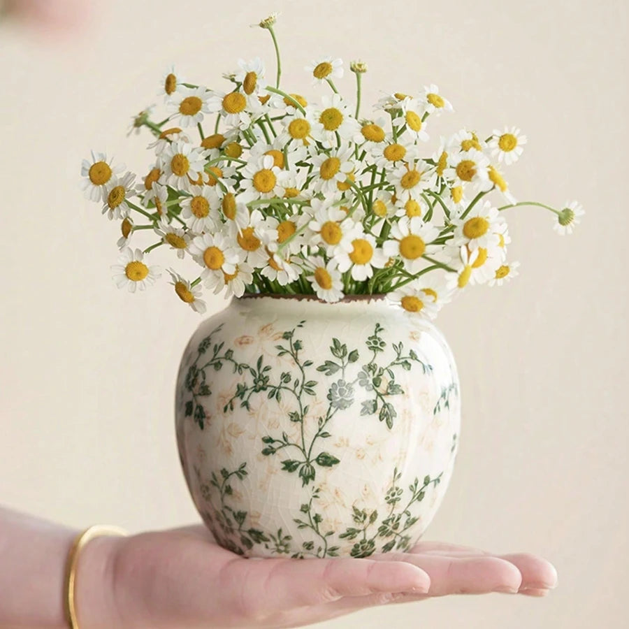 Sage Bloom Ceramic Vase