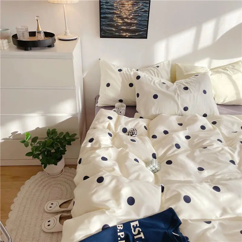 Midnight Dots: Black Dotty Bedding Set