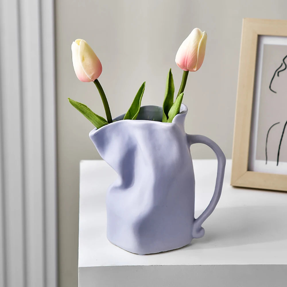 Artisan Elegance: Irregular Jug-Style Vase