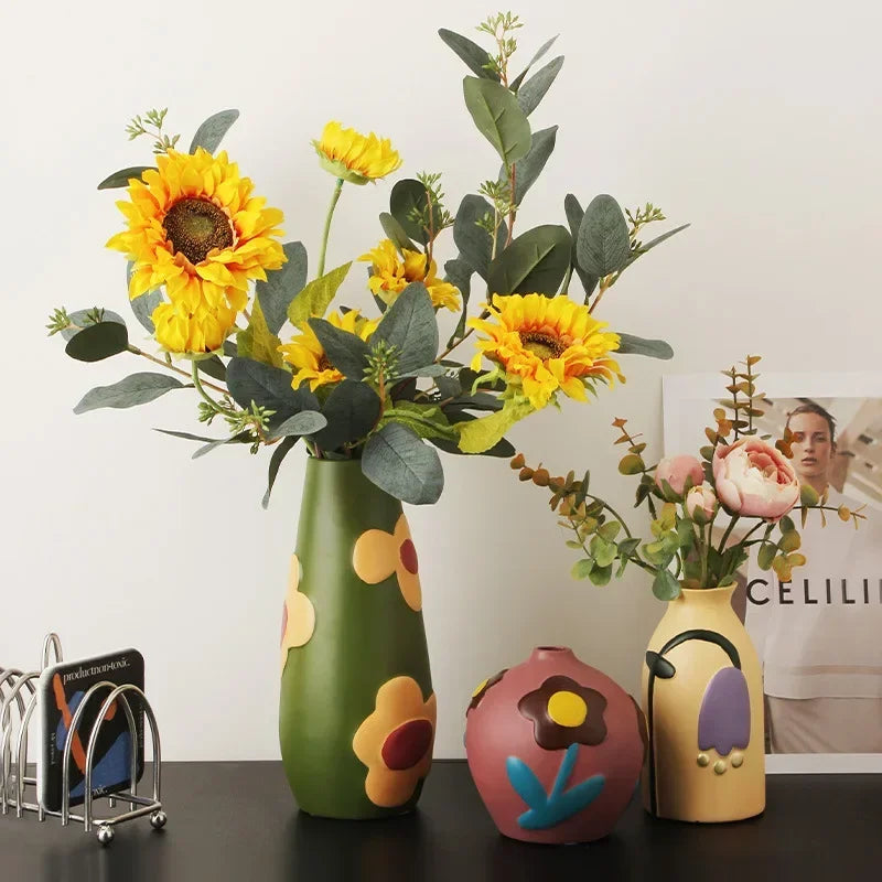 Blooms Art Ceramics: Hand-Painted Vase