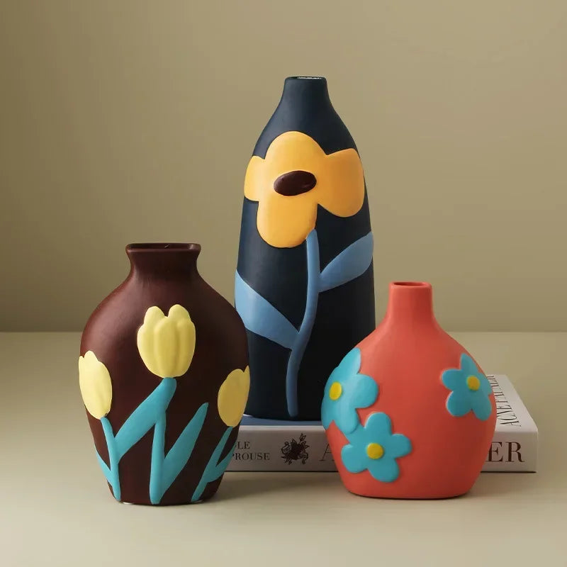 Blooms Art Ceramics: Hand-Painted Vase