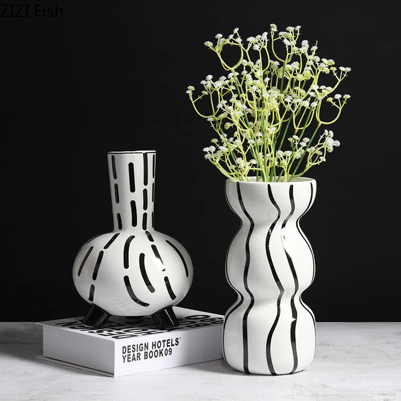 Zebra Essence Ceramic Vase