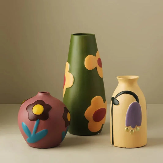 Blooms Art Ceramics: Hand-Painted Vase