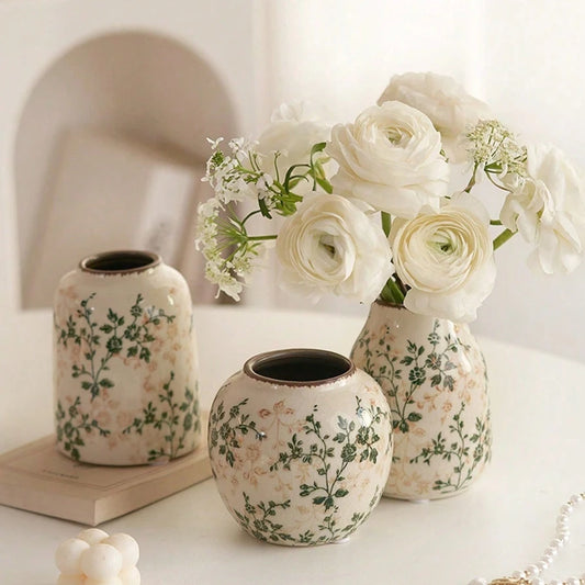 Sage Bloom Ceramic Vase