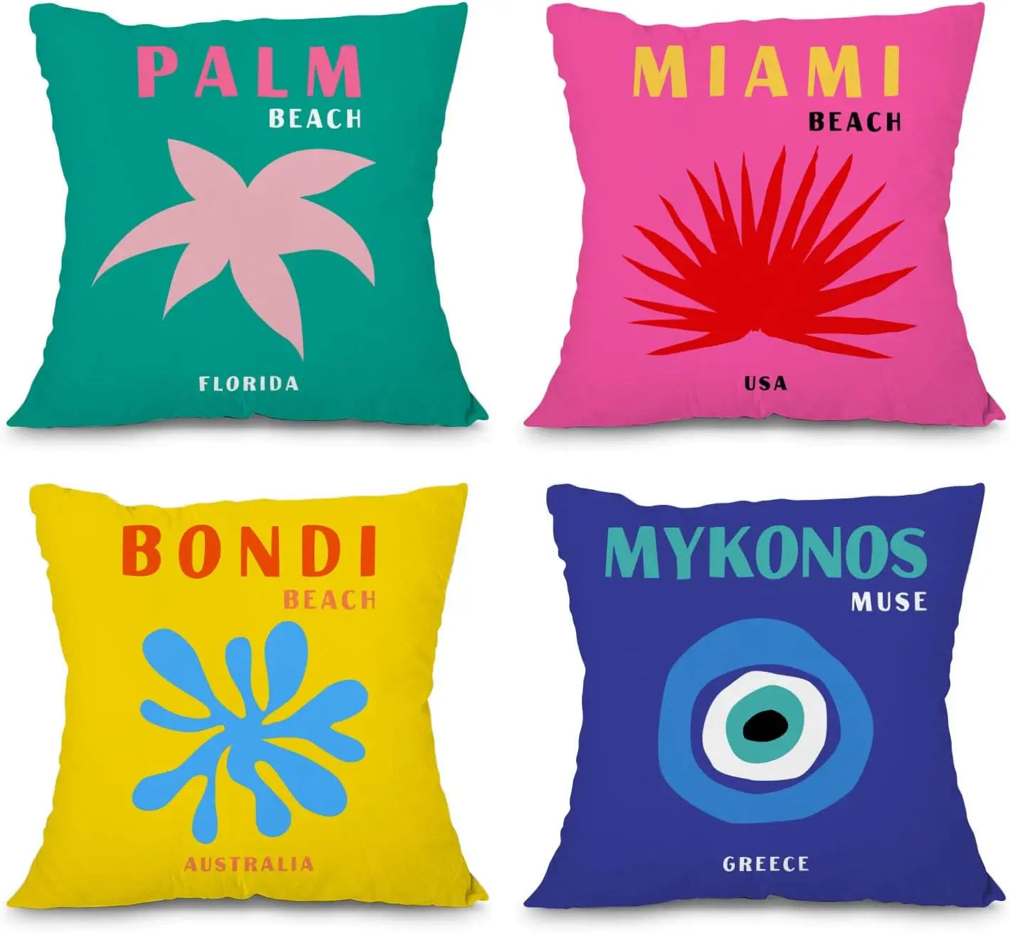 Vibrant Travel-Style Cushions