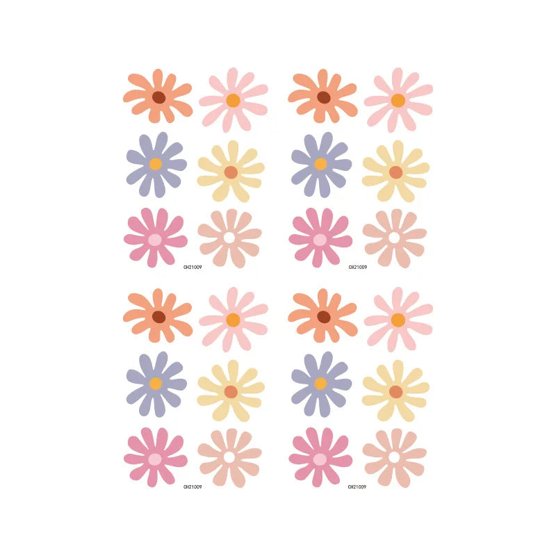 Daisy Floral Wall Stickers - Vinyl Peel & Stick Nursery Decals