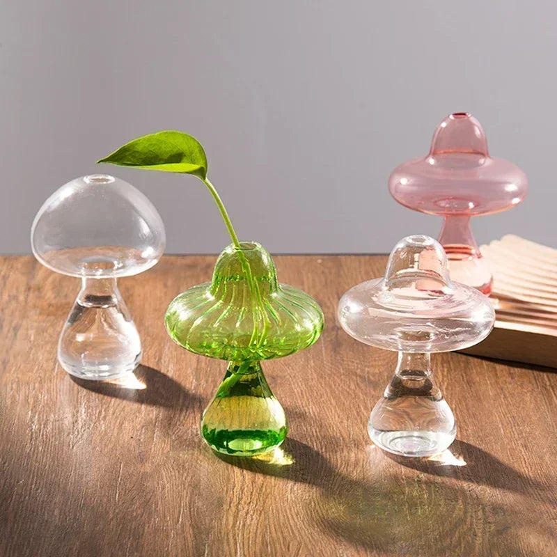 Enchanted Glass Toadstool Vases