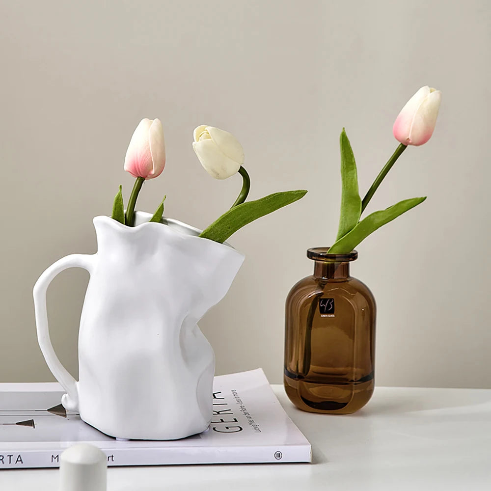 Artisan Elegance: Irregular Jug-Style Vase