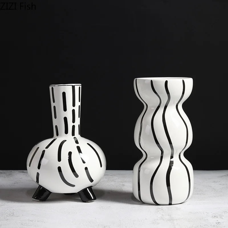 Zebra Essence Ceramic Vase