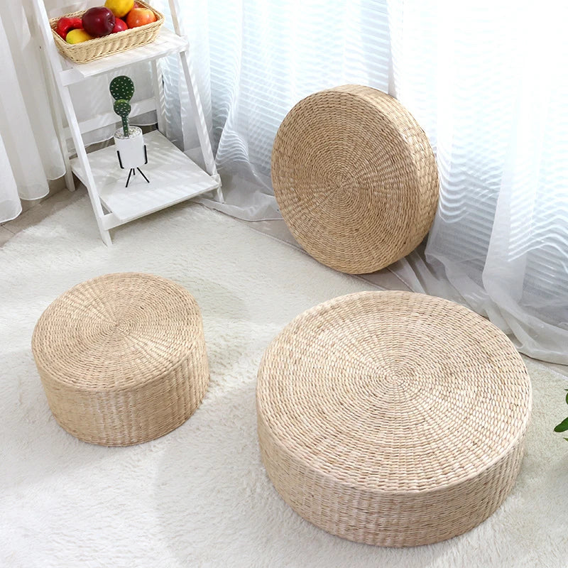 Rustic Straw Floor Seat