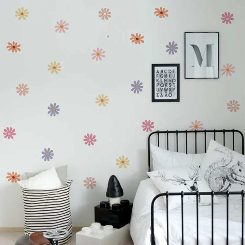 Daisy Floral Wall Stickers - Vinyl Peel & Stick Nursery Decals