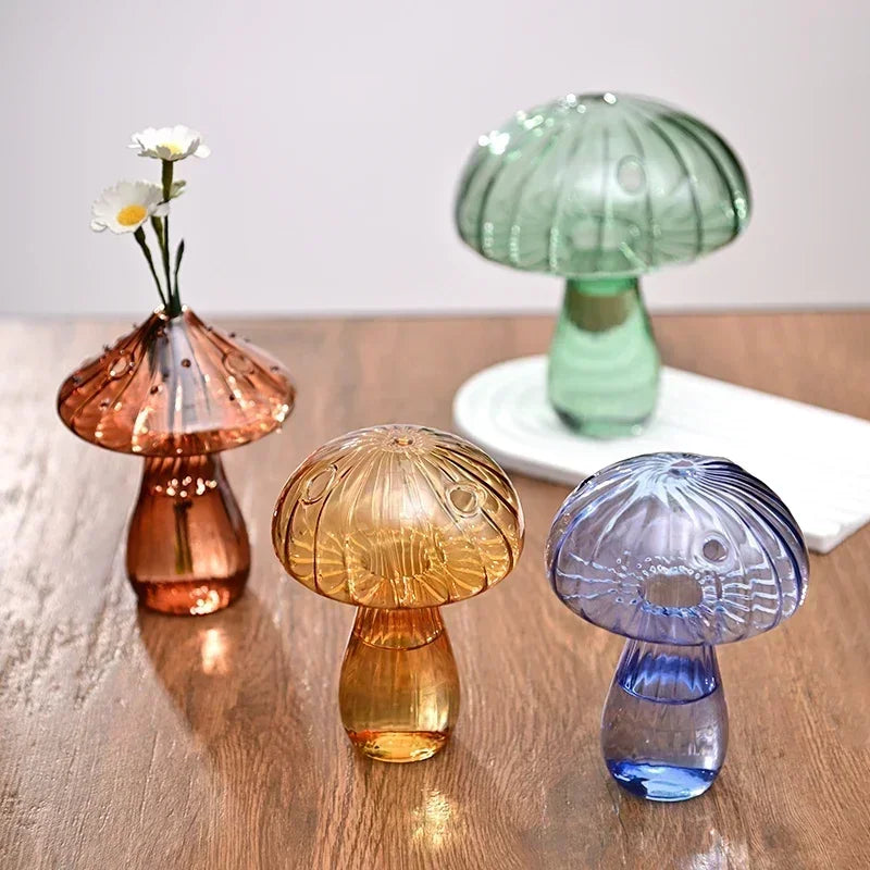 Enchanted Glass Toadstool Vases