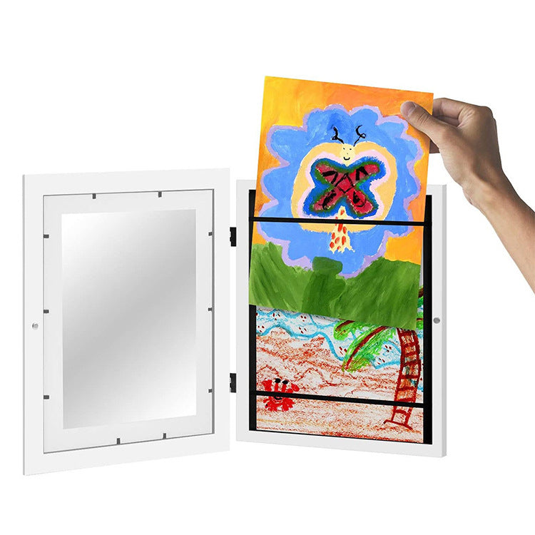 Magnetic Marvels: Children's Flip Wooden Photo Frame