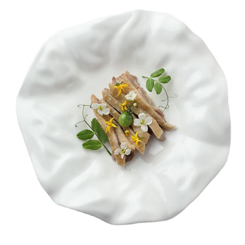 Artisan Aesthetic: White Irregular Ceramic Plates