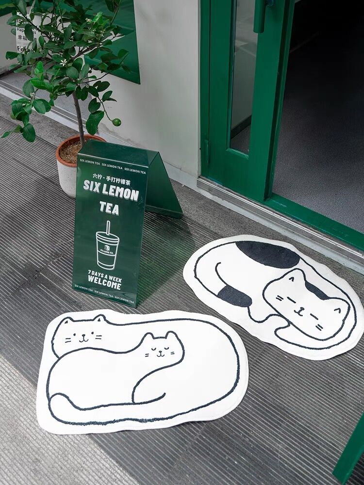 Purrfect Paws: Cute Cat Bathroom Mat