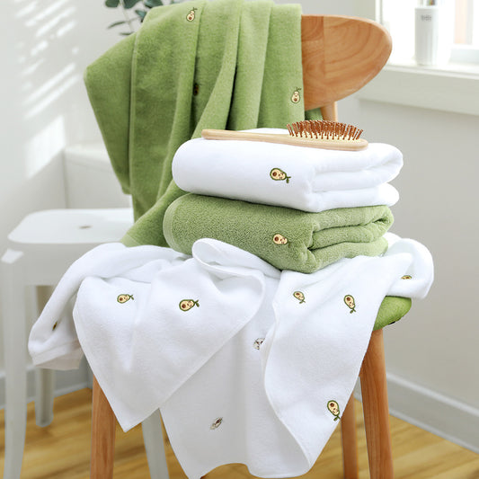 Avocado Lux: Embroidered Bath Towel