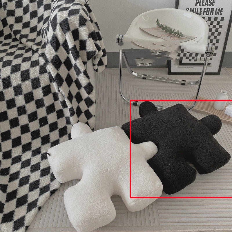 Mono Puzzle: Monochrome Puzzle Piece Floor Cushions