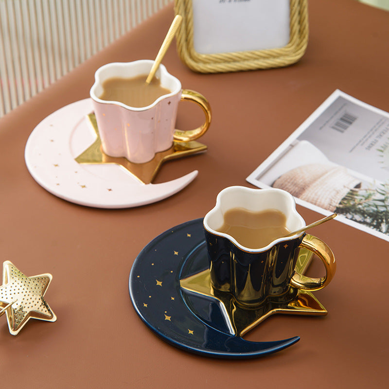 Ceramic Moon & Star Cup & Saucer