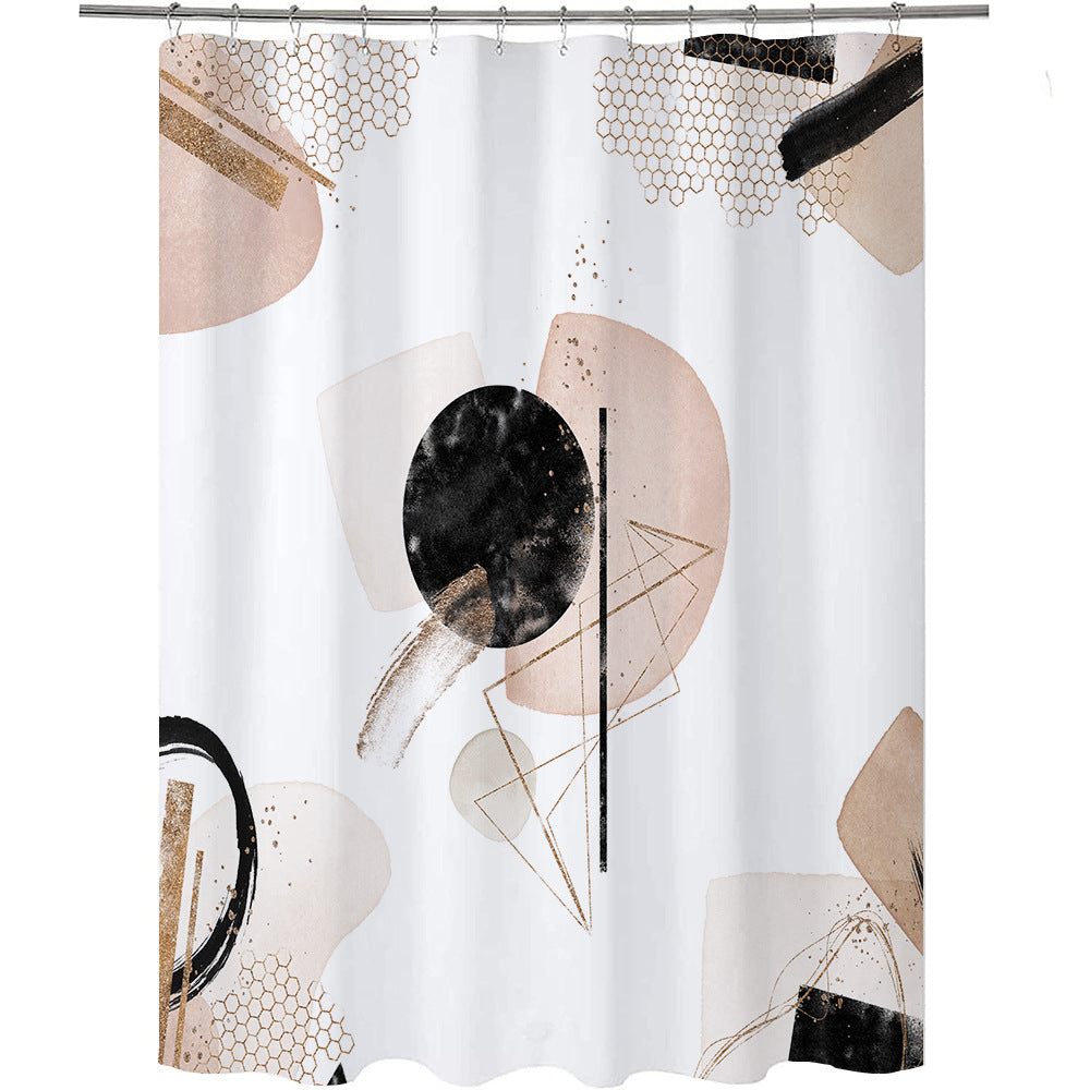 Geo Splash Geometric Shower Curtain