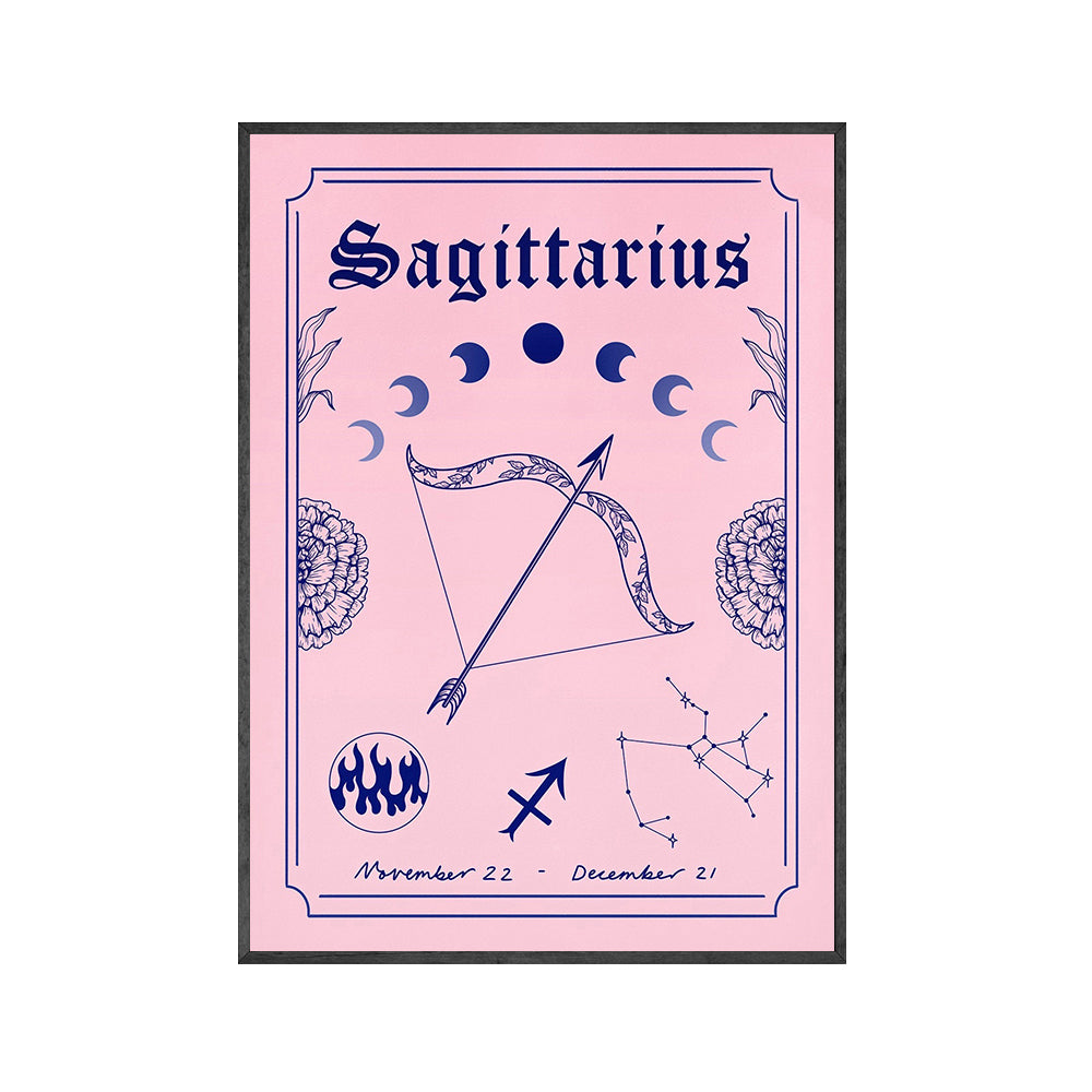 Stellar Shades: Pink Zodiac Wall Art