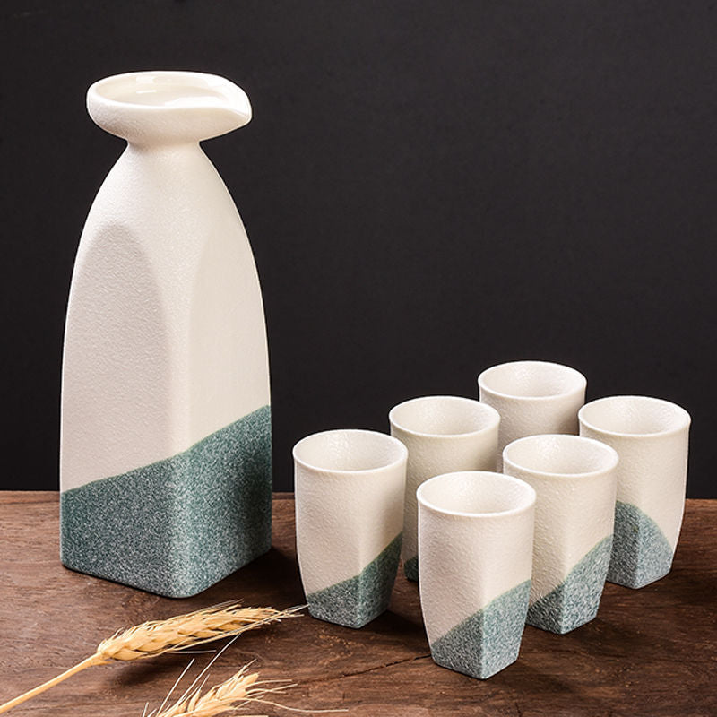 Ceramic Carafe and Glasses Set