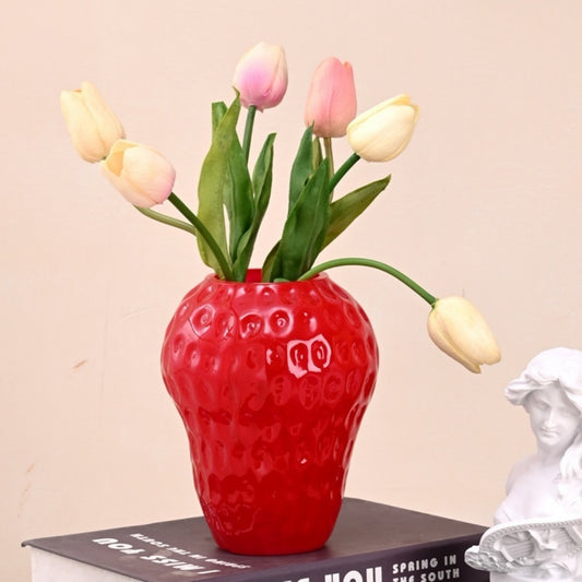 Berry Bloom: Strawberry-Shaped Ceramic Vase