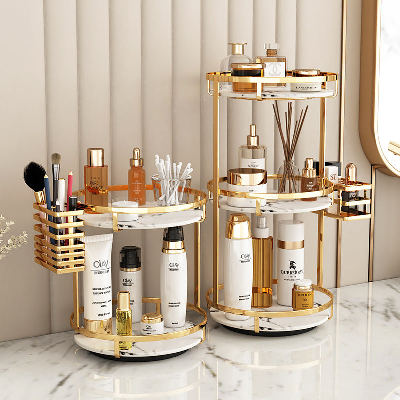 Golden Elegance: Dresser Storage Rack