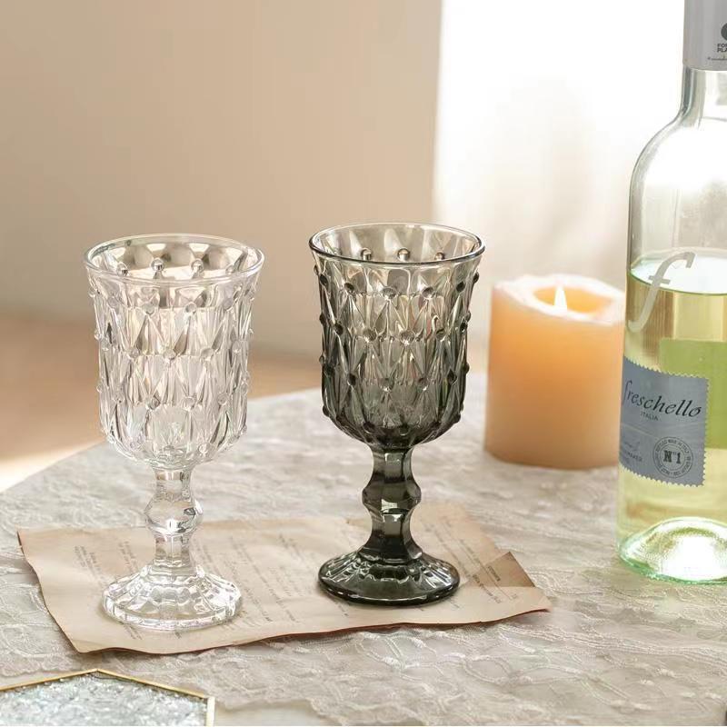 Embossed Decorative Wine Glass