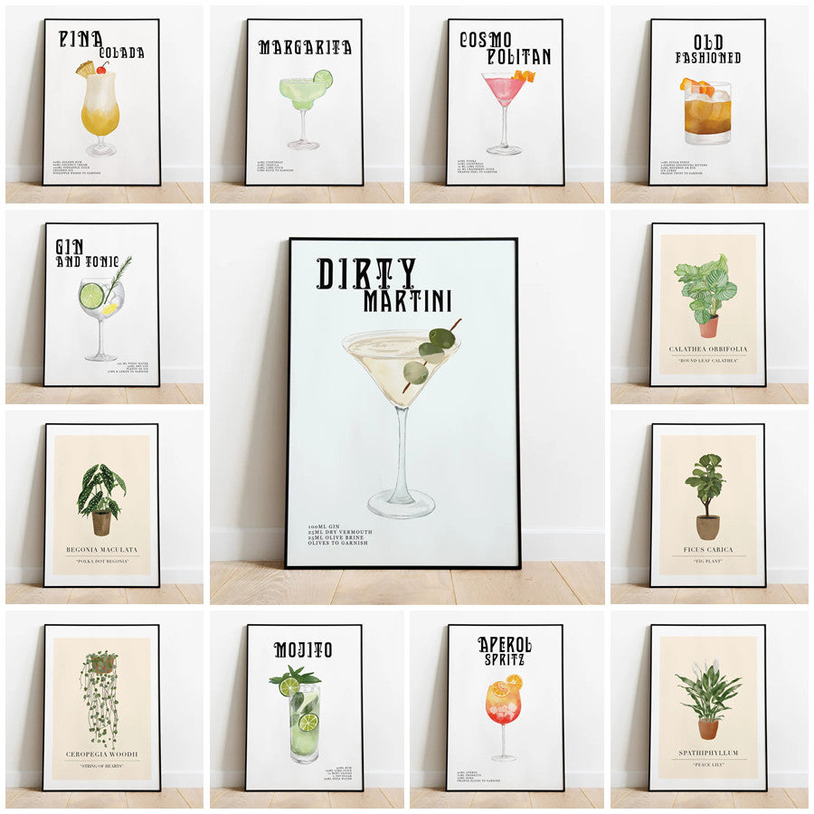 Vintage Spirits: Classic Cocktail Wall Art