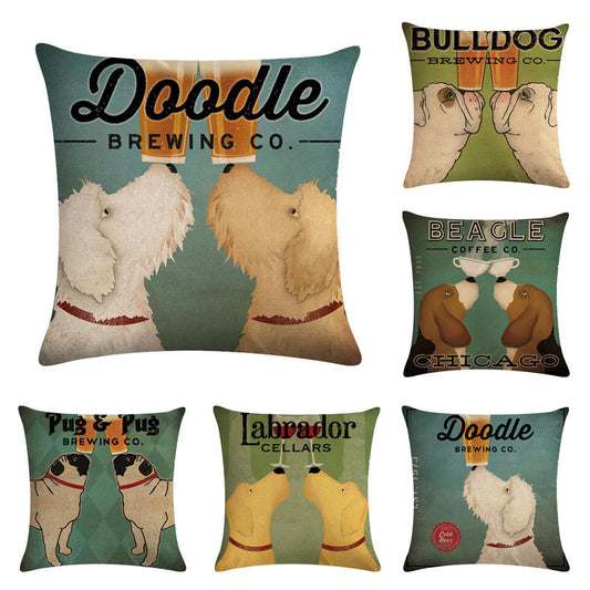 Vintage Paws: Dog-Themed Cushion Covers