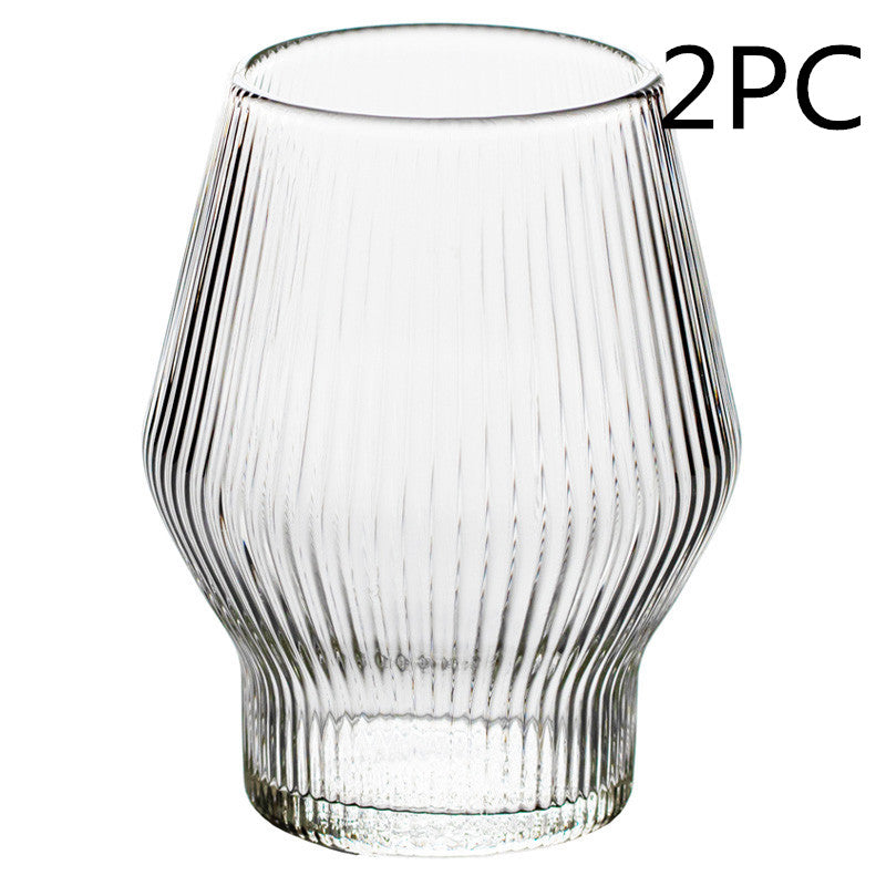 Artisanal Ripple: Textured Glass Tumbler