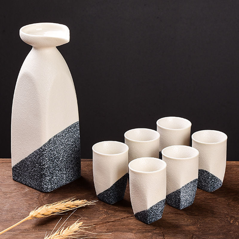 Ceramic Carafe and Glasses Set