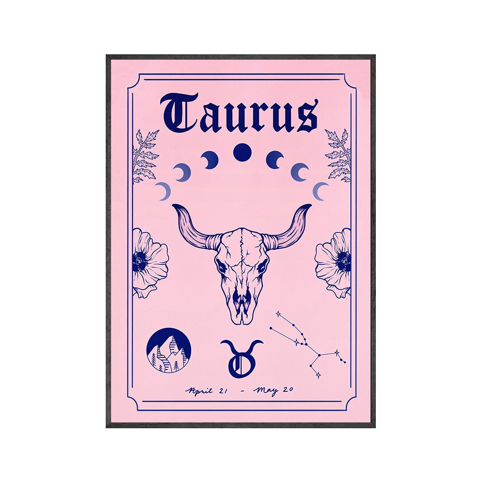 Stellar Shades: Pink Zodiac Wall Art